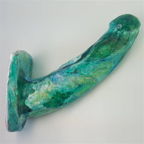 Green BJ Dildo Designed To Suck Hand Painted Dildo Etsy