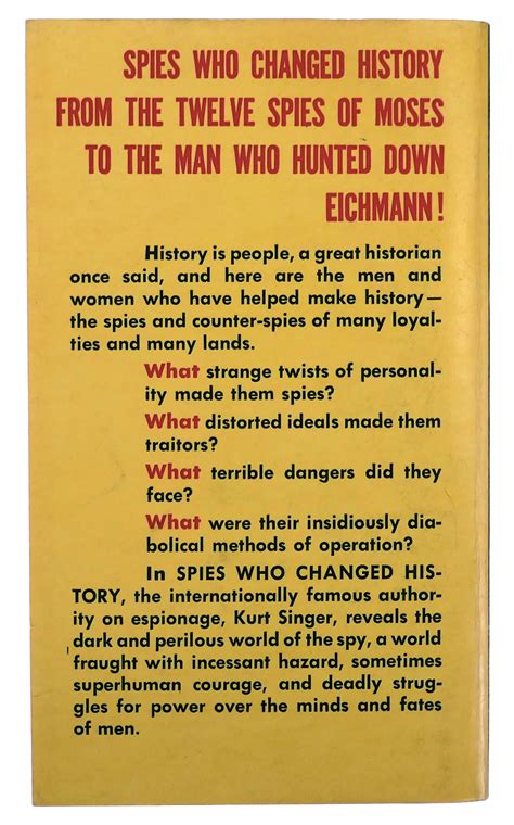 Spies Who Changed History by Singer, Kurt, Edited and with an