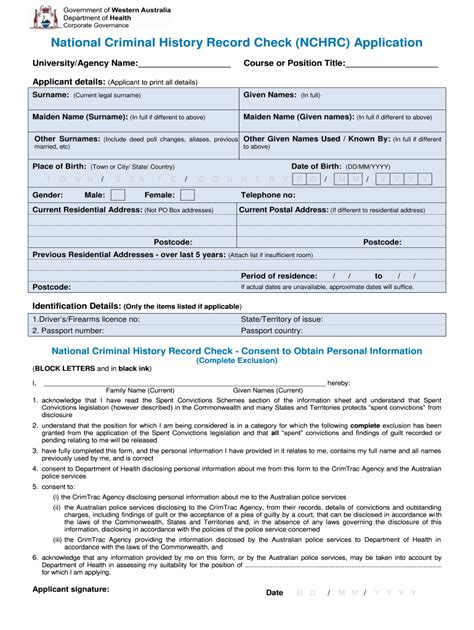 National Criminal History Record Check Nchrc Application 2020 2022