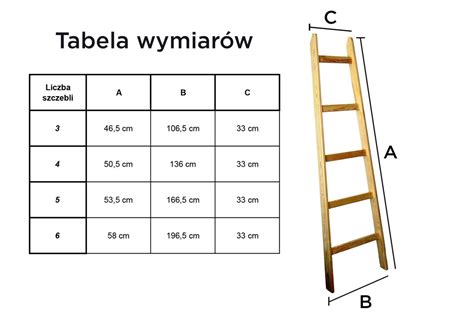 Drabina Drewniana Przystawna Ozdobna Szczebli