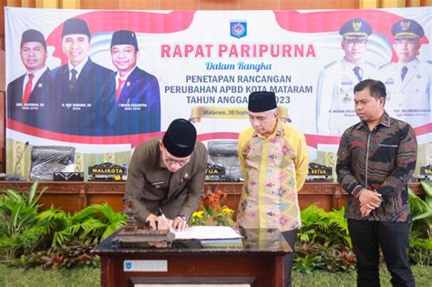 Disetujui Nota Keuangan Dan Rancangan Perubahan APBD Kota Mataram Tahun