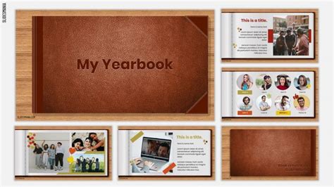 Yearbook Template Colorful Shapes Or Leather Covers Slidesmania