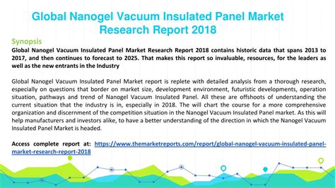 Ppt Global Nanogel Vacuum Insulated Panel Market Size Growth And