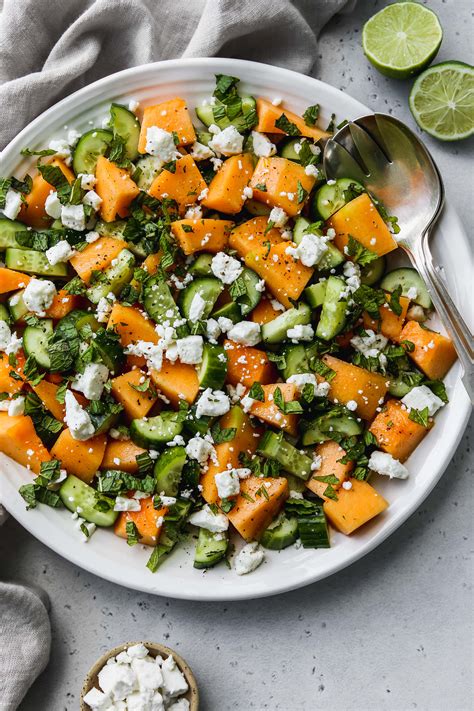 Cantaloupe Melon Salad With Cucumber And Feta Walder Wellness