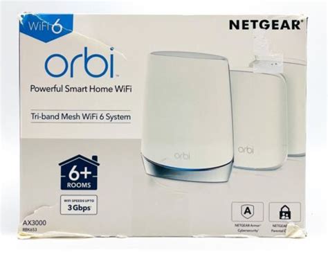 Netgear Orbi Whole Home Tri Band Mesh Wifi 6 System Rbk653 Ax3000