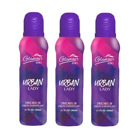 Pack Of 3 Glamour Series Urban Lady Bodyspray 200ml Trynow Pk