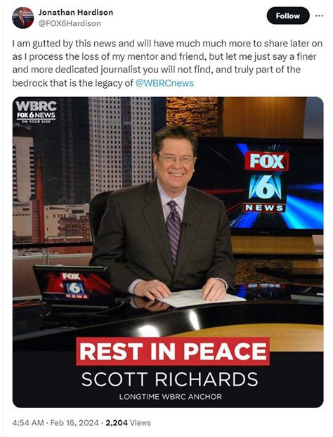 What happened to Scott Richards? Tributes pour in as WBRC anchor and ...