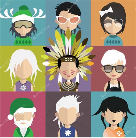 Set Of People Avatar Icons Stock Vector Image By Sky Designs