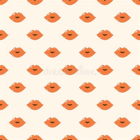 French Woman Lips And Kisses Seamless Pattern For Valentines Day Design