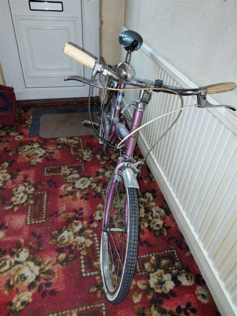 Vintage Raleigh Stowaway Purple Folding Bike New Tyres Folding