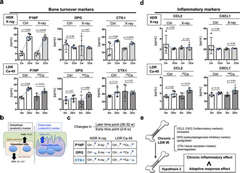 Comparison of levels of bone turnover markers and inflammatory markers ...