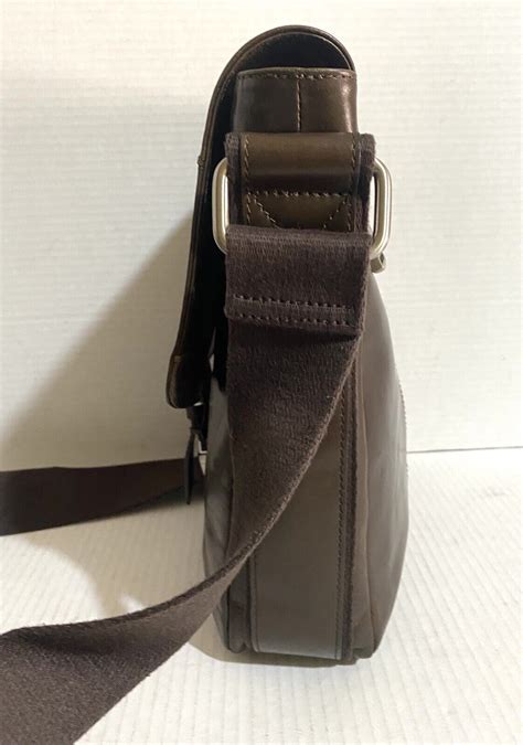 Fossil Men Messenger Bag Brown Leather - Gem