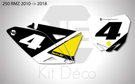 Kit déco fond de plaque numéro SUZUKI RM RMZ MERCURE 65 70 85 125 250 450