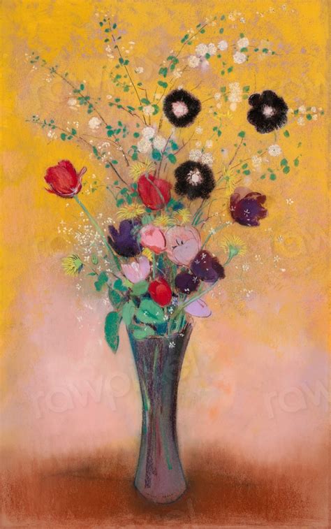 Vase Flowers 1916 Odilon Redon Free Photo Illustration Rawpixel