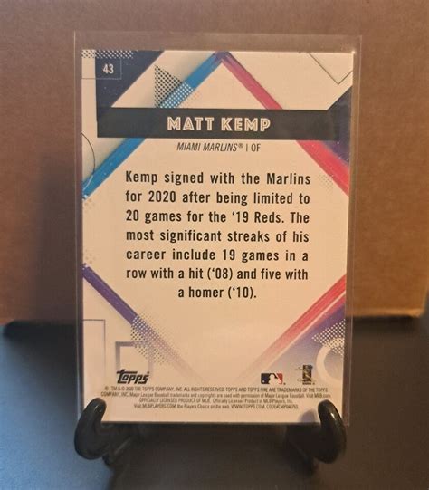 2020 Topps Fire 43 Matt Kemp Gold Miami Marlins EBay