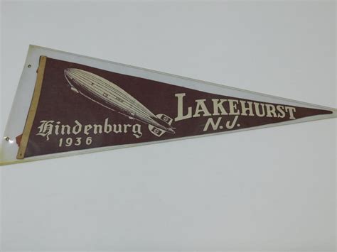 Sold at Auction: Vintage Lakehurst NJ 1936 Hindenburg Pennant