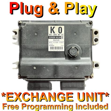 Suzuki Swift ECU Denso 33920 62J0 MB112300 0383 K0 Plug Play