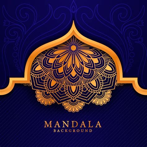 Fundo De Mandala De Luxo Arabescos Dourados Vetor Premium