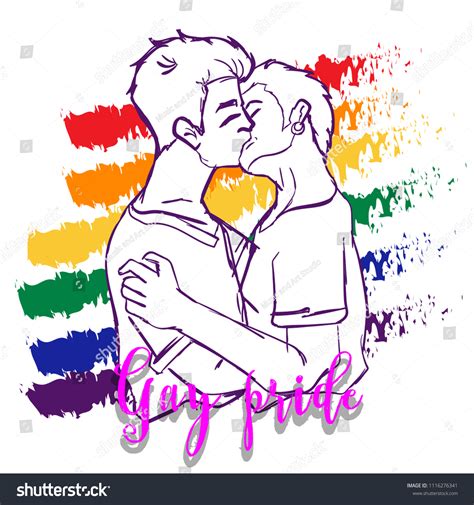 Gay Kissing Love Grunge Rainbow Flag เวกเตอร์สต็อก ปลอดค่าลิขสิทธิ์ 1116276341 Shutterstock