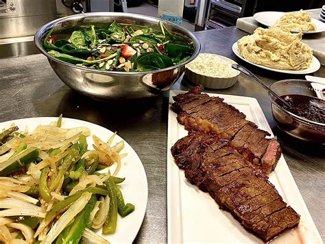 Staff meal Sunday! Marinated sirloin with pan sauce, mashed potatoes ...