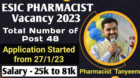 ESIC Pharmacist Vacancy 2023 Pharmacist Recruitment 40 Posts At