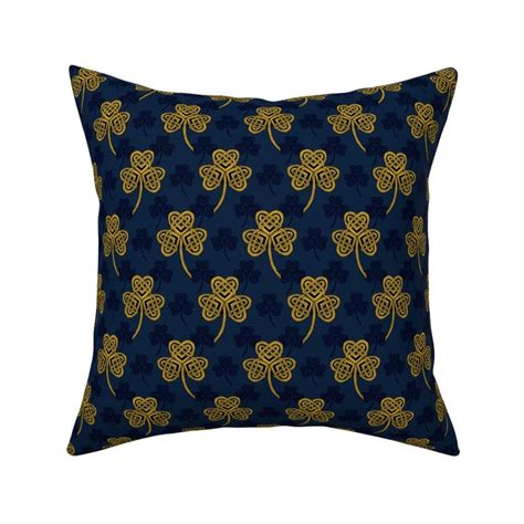 Celtic Shamrock Blue Gold Small Fabric Spoonflower