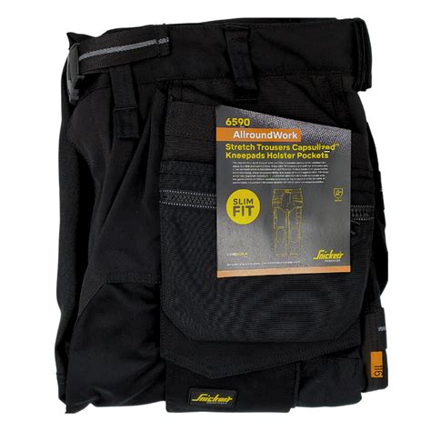 SNICKERS 6590 Capsulized Black Work Pants with Holster Pockets