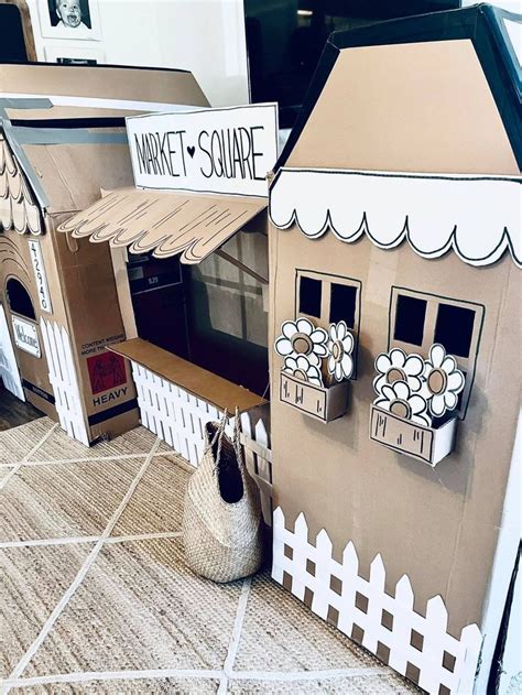 Diy How To Make A Beautiful Cardboard House Cardboard Playhouse For