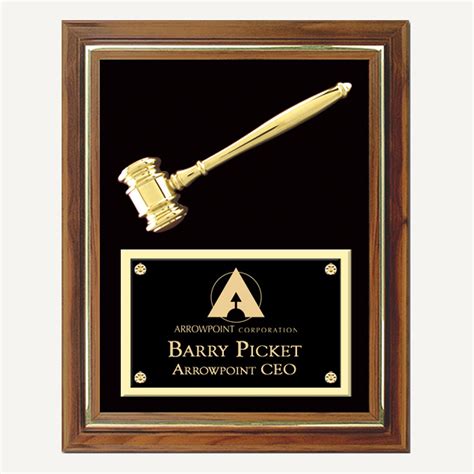 15" x 18" Engraved Split Metal Gavel Plaque - Engraving, Awards & Gifts