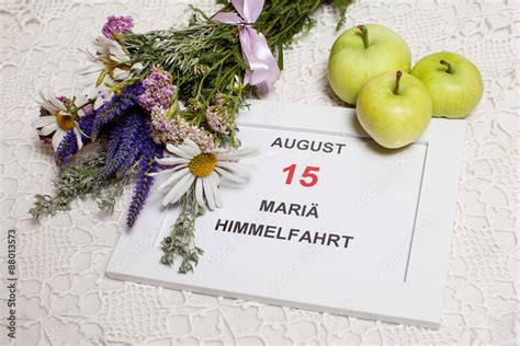 Mari Himmelfahrt Kalender August Stock Foto Adobe Stock