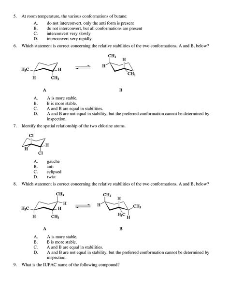 Solution Acs Review Conformations Of Alkanes And Cycloalkanes