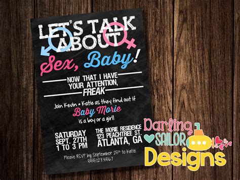 Gender Reveal Invitation Let S Talk About Sex Baby