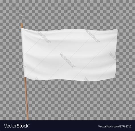 White flag isolated on transparent background Vector Image