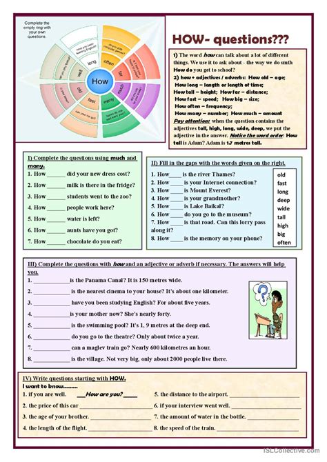 How Questions General Gramma English Esl Worksheets Pdf And Doc