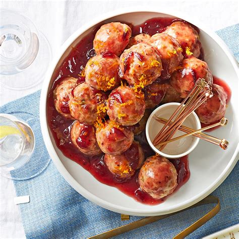 Cranberry Orange Glazed Turkey Meatballs Recipe Eatingwell