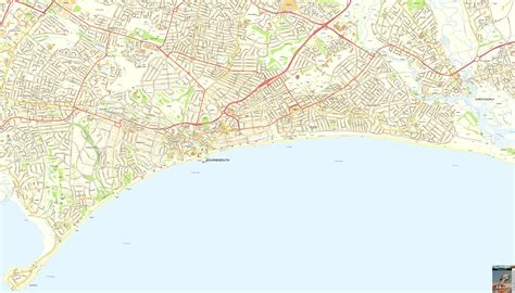 Map showing where is bournemouth located in the uk coast 2