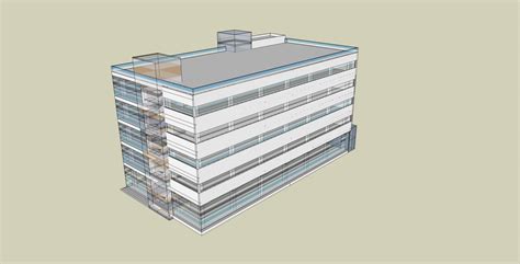 现代多层办公楼su模型下载 光辉城市