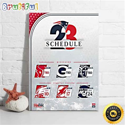 Nfl New England Patriots 2023 Preseason Schedule Poster