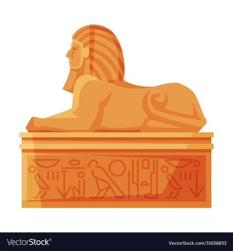 Egyptian sphinx statue side view symbol egypt Vector Image