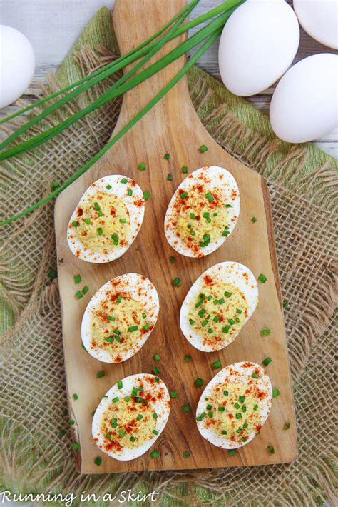 Greek Yogurt Deviled Eggs No Mayo Running In A Skirt