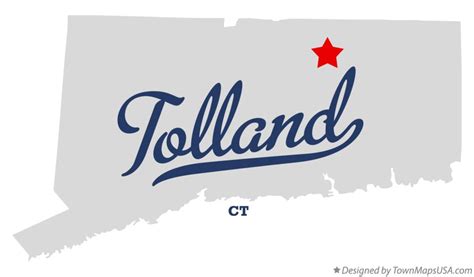 Map of Tolland, CT, Connecticut