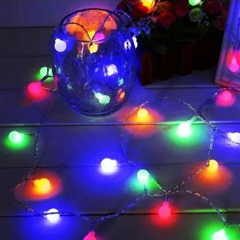 Luces Bolitas Led Guirnalda Multicolor Mts A Pilas