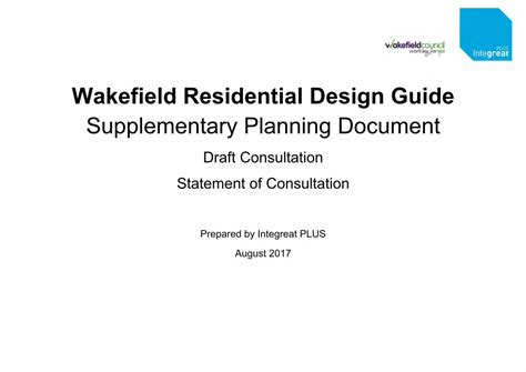 PDF Wakefield Residential Design Guide Supplementary Planning