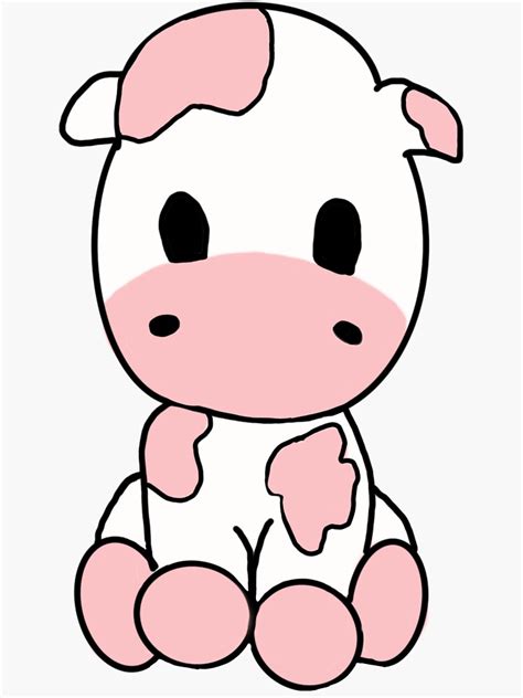 Cute Strawberry Cow Sticker Sticker By Hrvojegir Redbubble