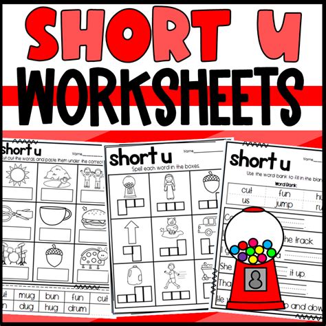 Short U Worksheets Sorts Cloze Read And Draw And More Made By