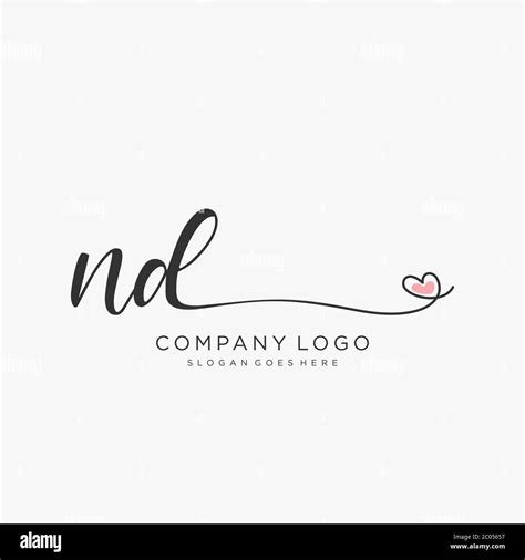 Nd Initial Handwriting Logo Design With Circle Beautyful Design