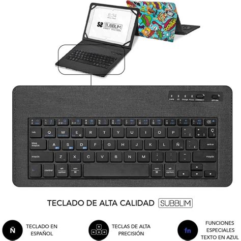 Subblim Keytab Pro Funda Con Teclado Bluetooth C Mic Para Tablet