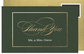 Floral Water Colored Thank You Notes Baroque Corners Gold Wedding