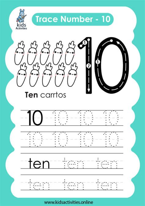 Free Tracing And Writing Number 10 Worksheet ⋆ Kids Activities