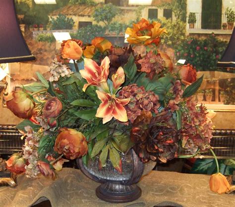 Anasilkflowers Images Silk Flowers Traditional Centerpiece And